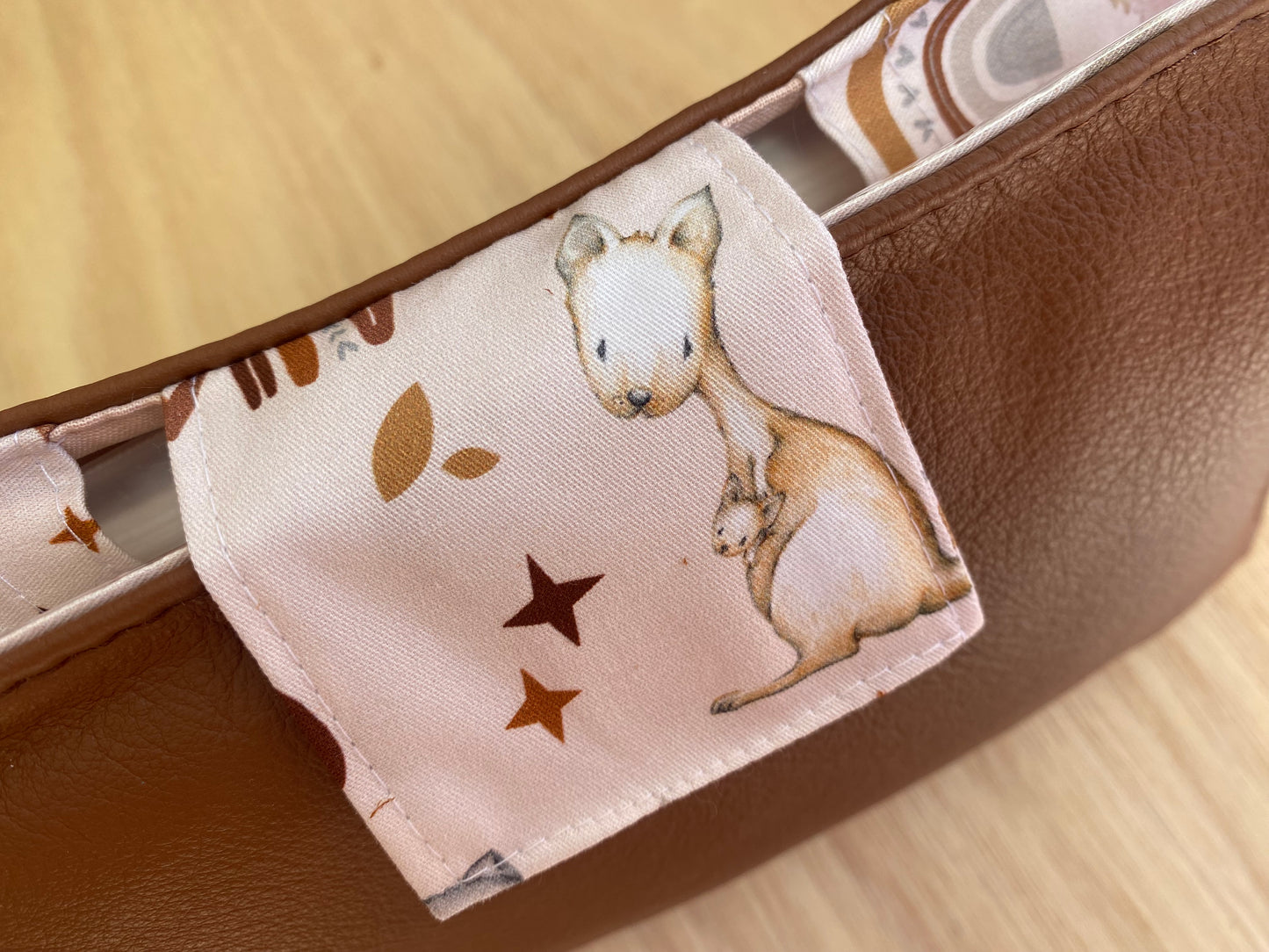 Leather Nappy Wallet - Kangaroo on earthy leather