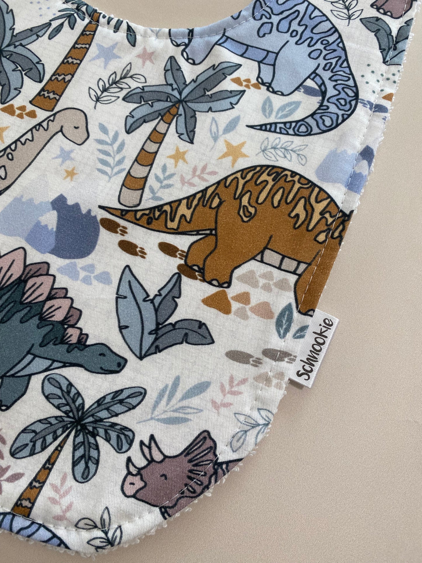 Grey Dino Super absorbent Bib