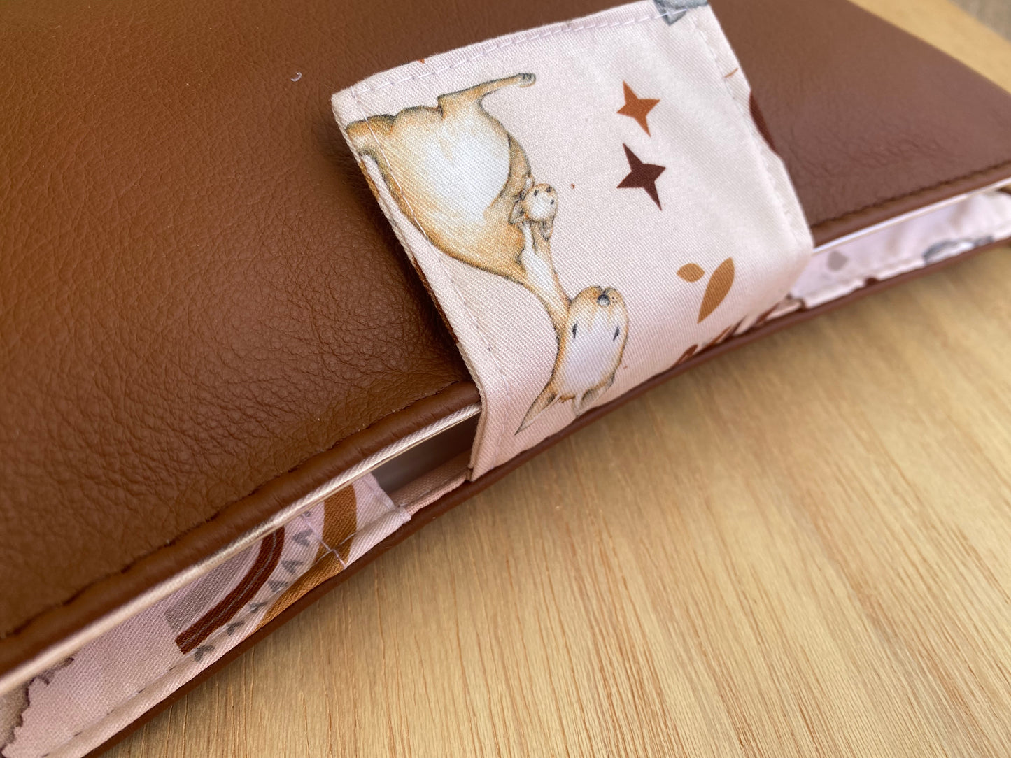 Leather Nappy Wallet - Kangaroo on earthy leather