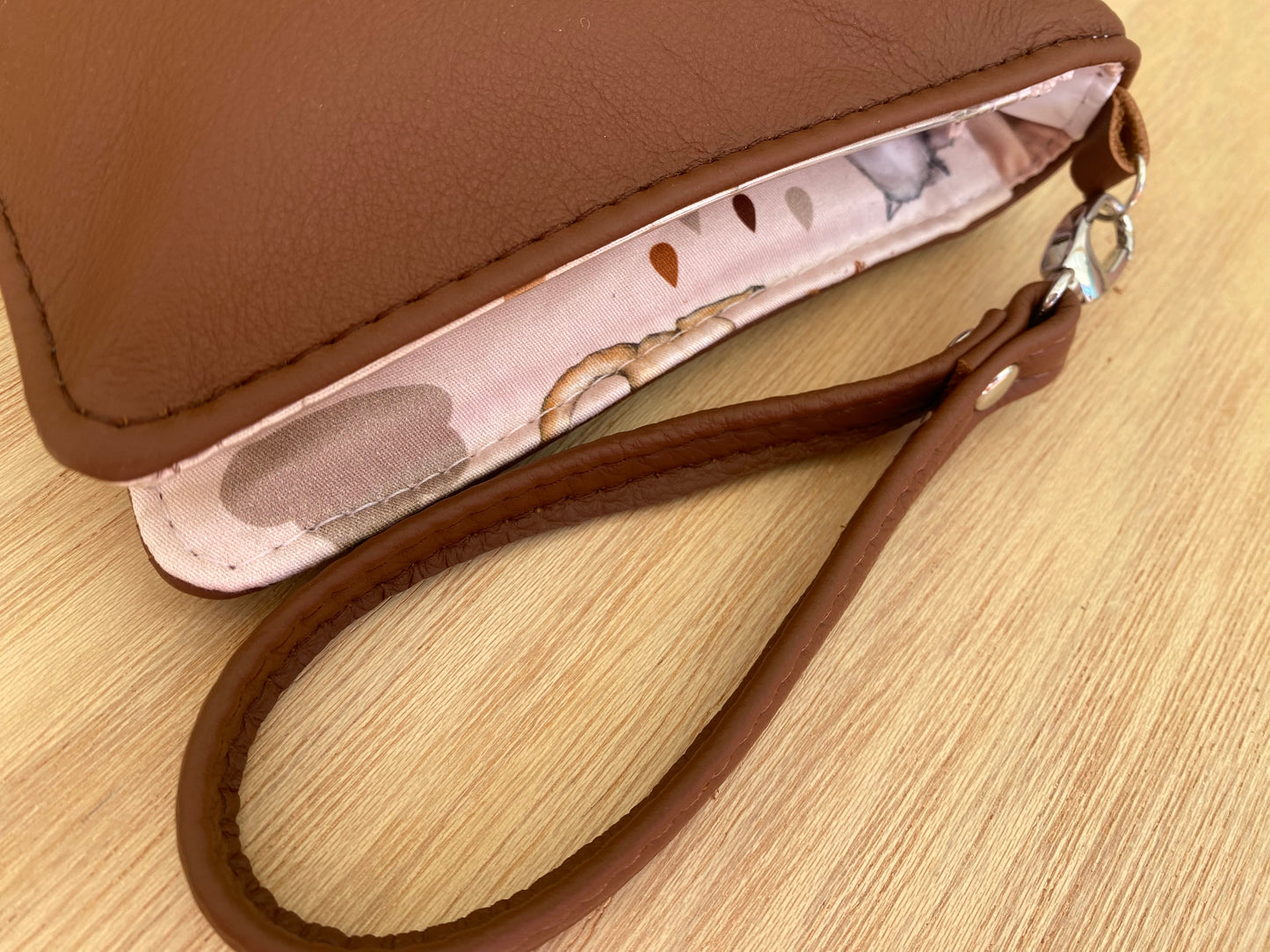 Leather Nappy Wallet - Kangaroo on earthy leather