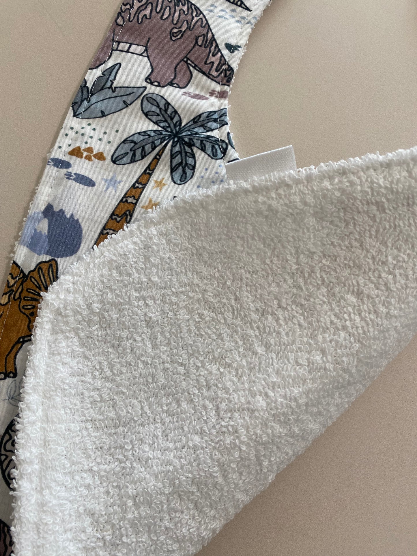 Grey Dino Super absorbent Bib