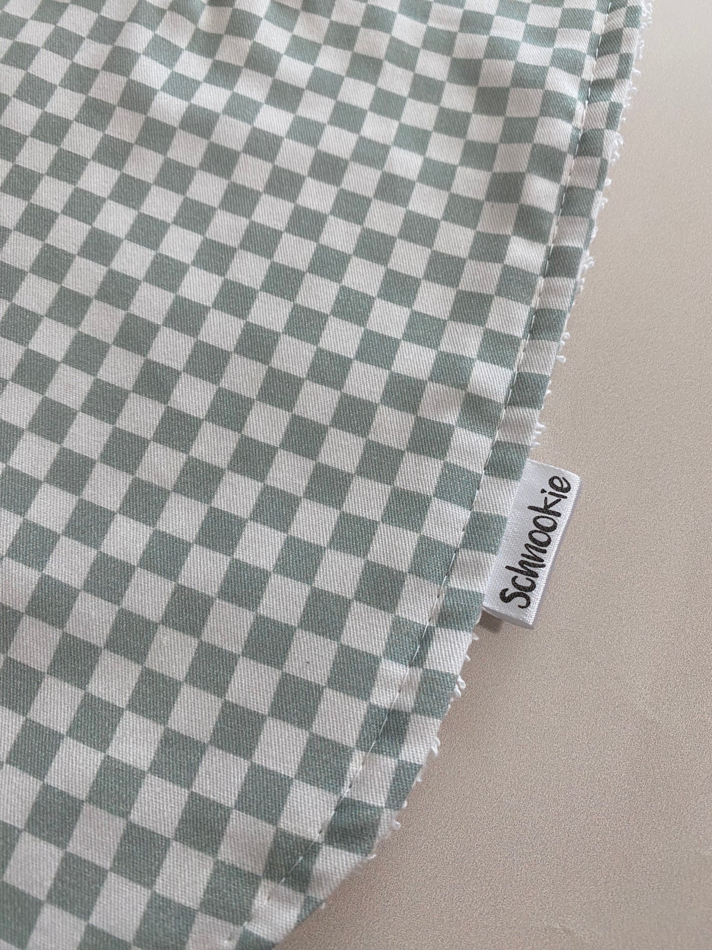 Sage check Super absorbent Bib