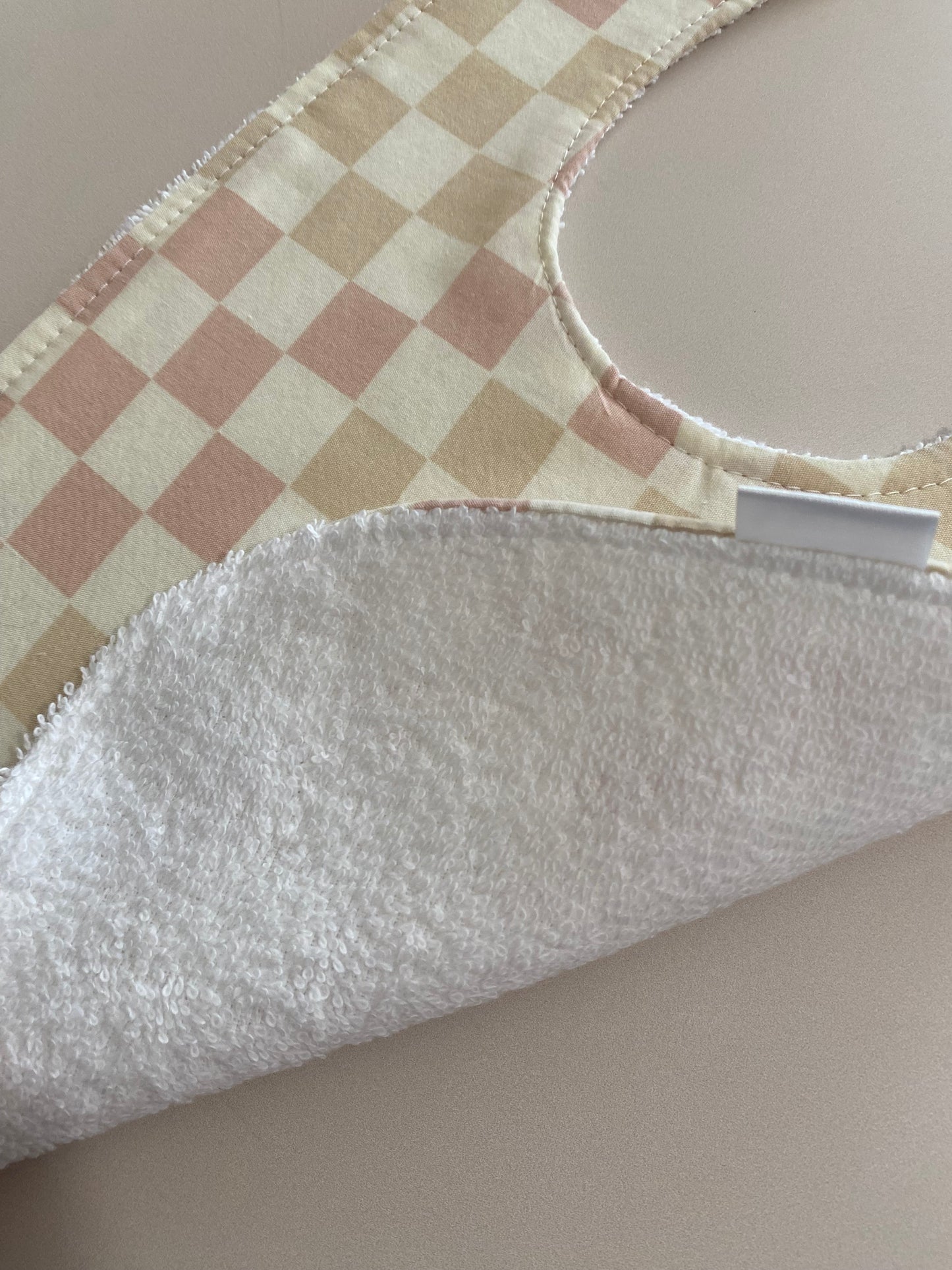 Peachy check Super absorbent Bib