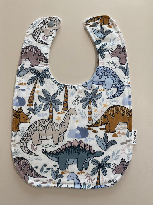 Grey Dino Super absorbent Bib