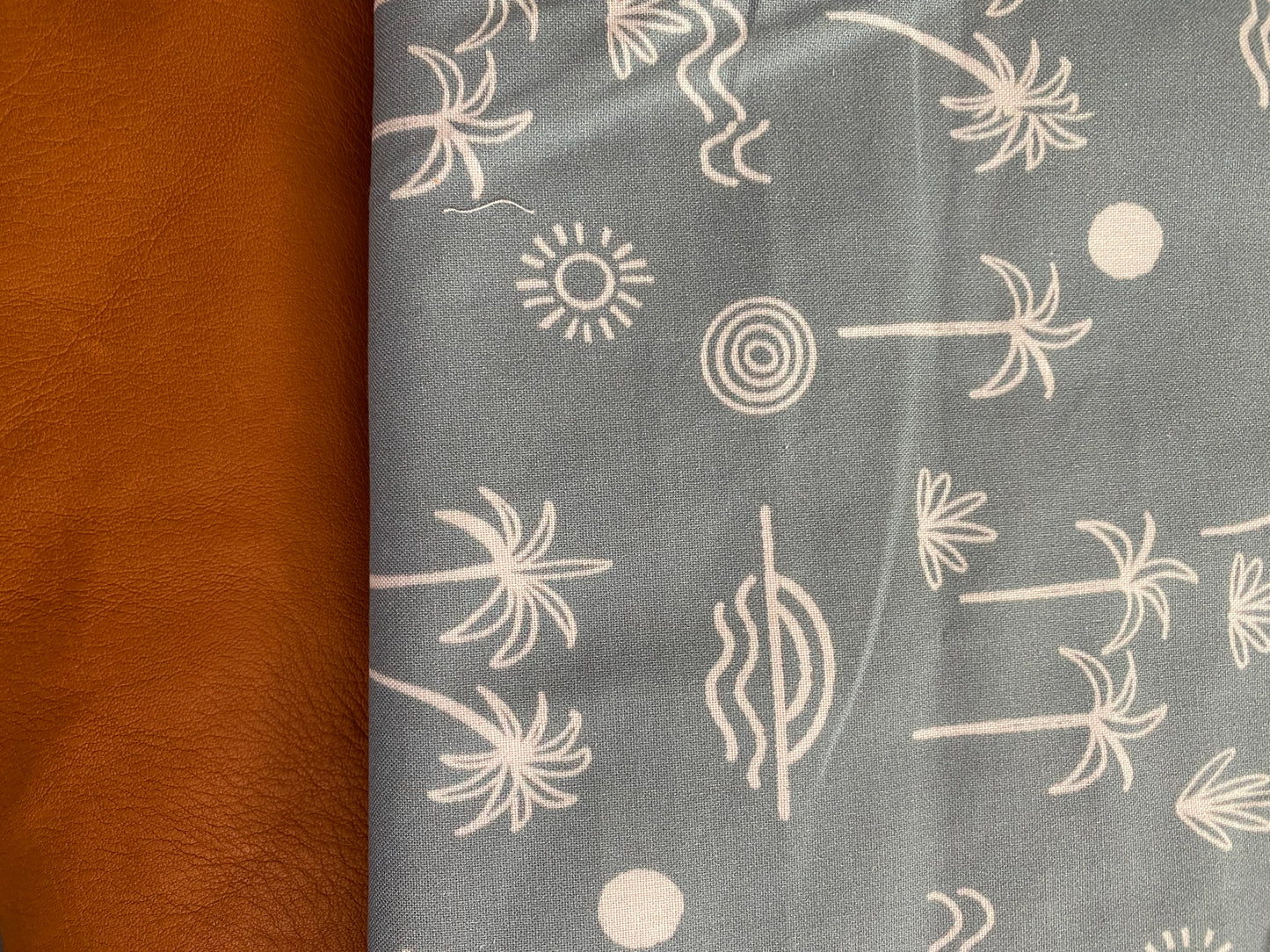 Leather Nappy Wallet - Custom order - beachy vibes on tan leather