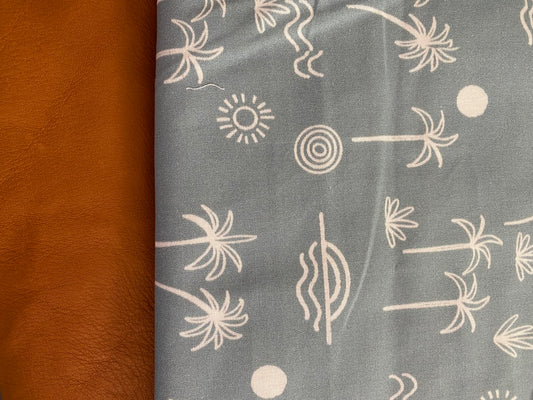 Leather Nappy Wallet - Custom order - beachy vibes on tan leather