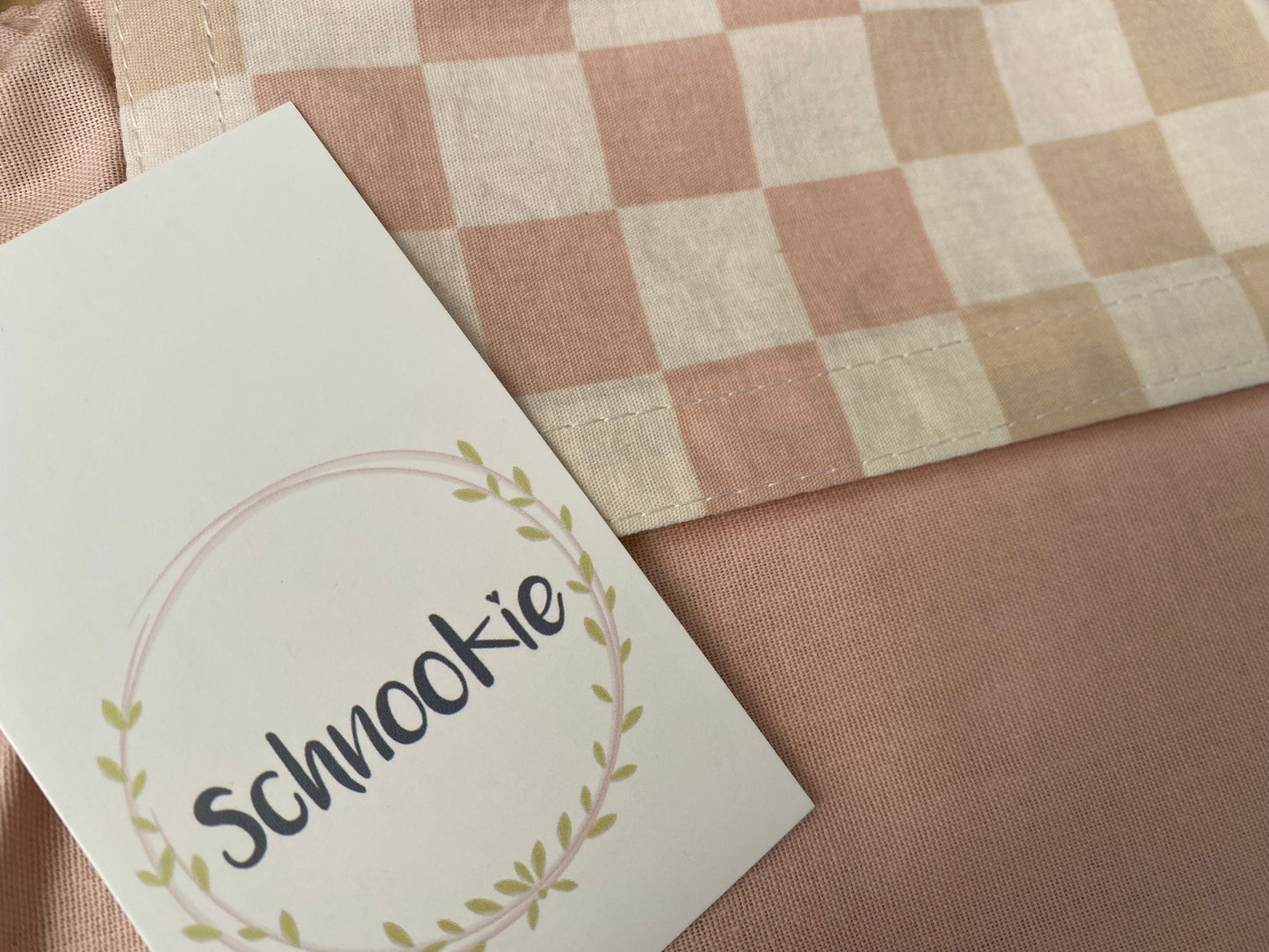 Leather Nappy Wallet - Peachy check on peach leather